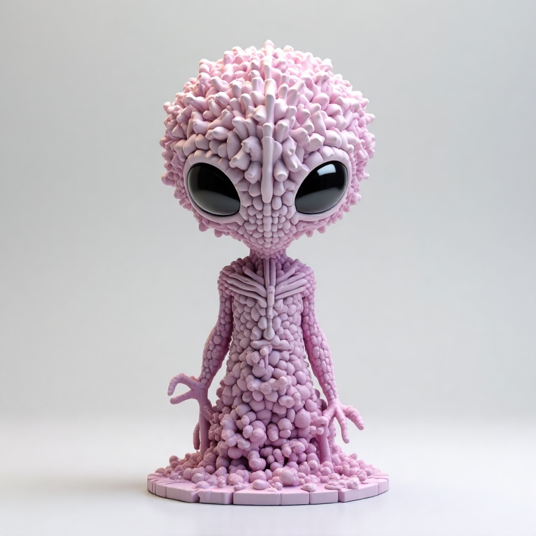 Alien — mosaic, origami, pastel