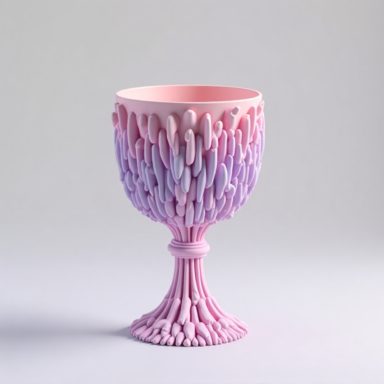 Chalice/Goblet — drippy origami, pastel