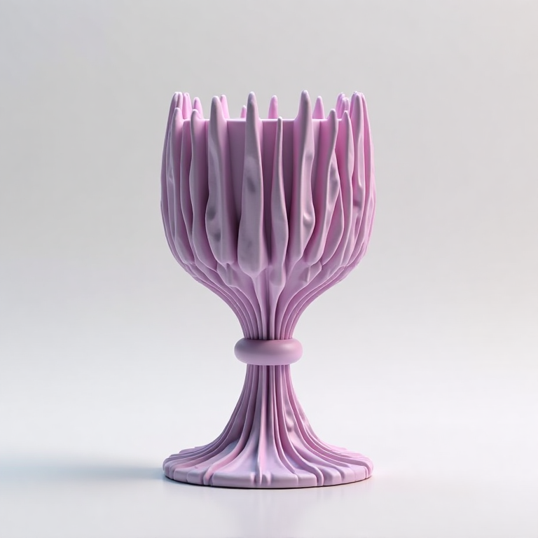 Chalice/Goblet — drippy origami, pastel