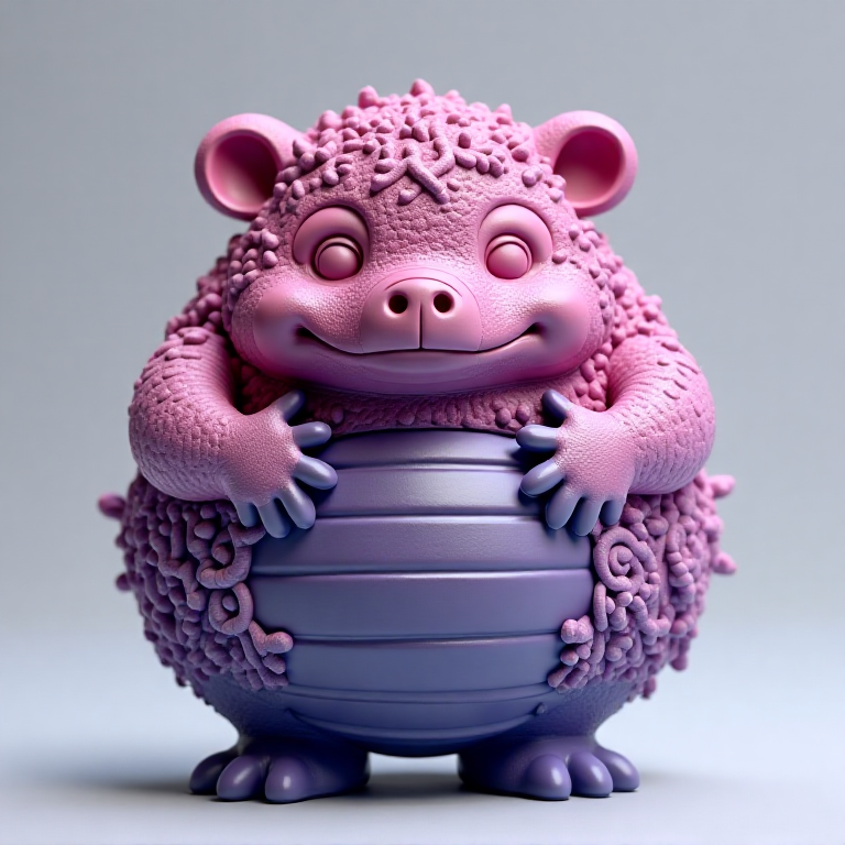 Chonky Animal — baroque, op-art, magenta