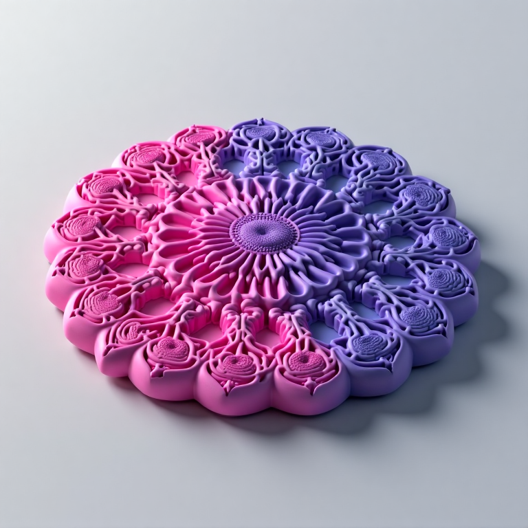 Coaster — Freeform, coral reef, voronoi, magenta