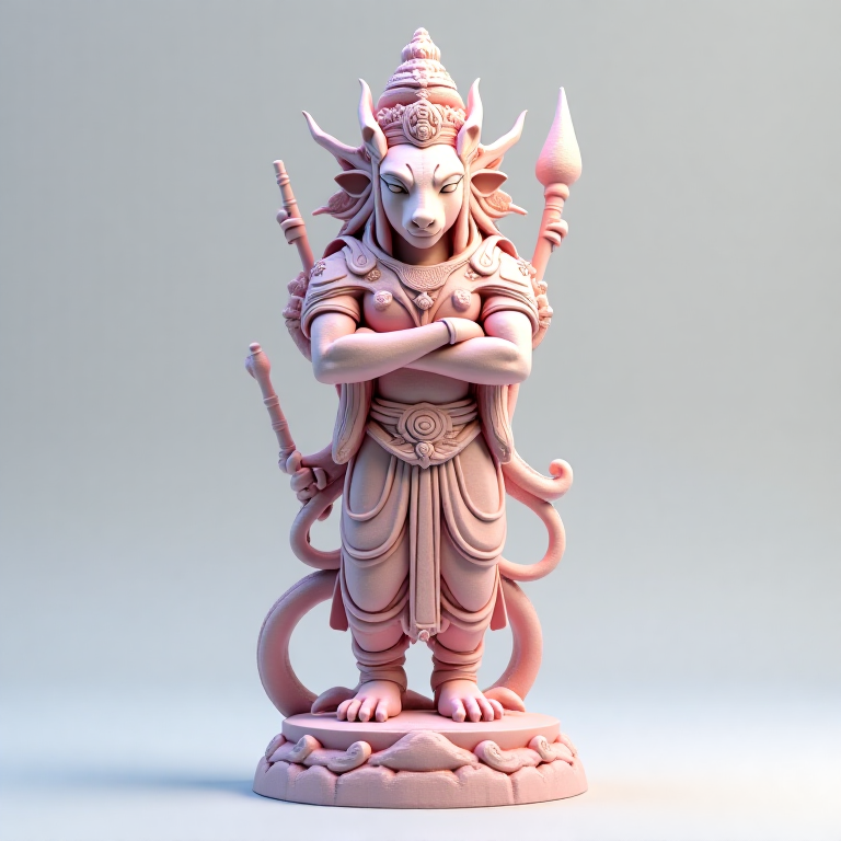 Deity — Jackal God, origami, volcanic, pastel