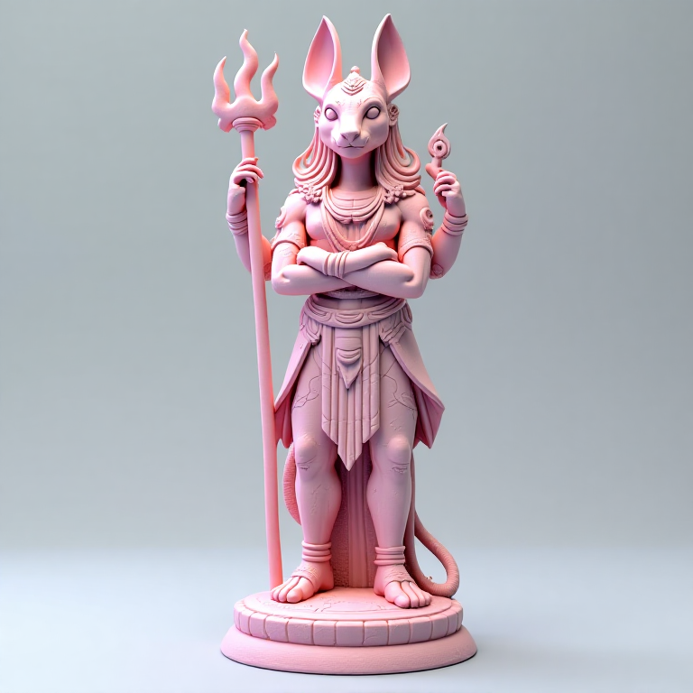 Deity — Jackal God, volcanic, origami, pastel