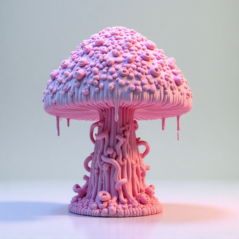Garden Mushroom — crochet, drippy, pastel