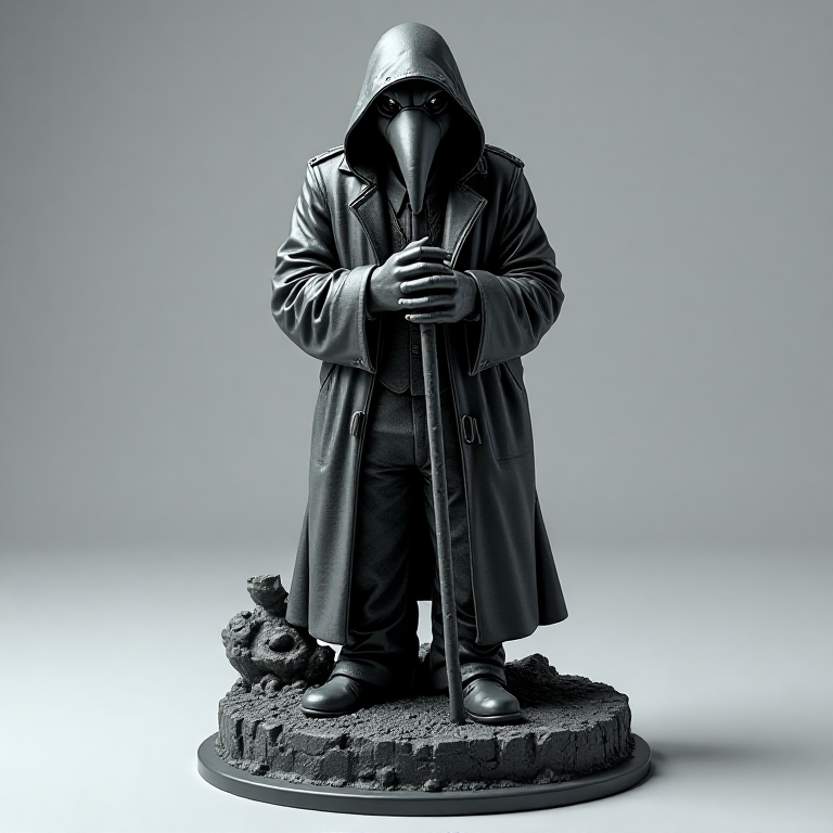 Horror Icon — Plague Doctor, trippy, obsidian