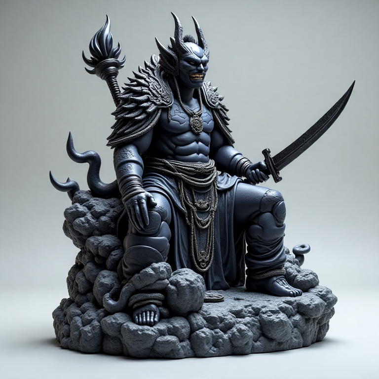 Japanese Spirit — Fudo Myoo, lunar, alien, obsidian