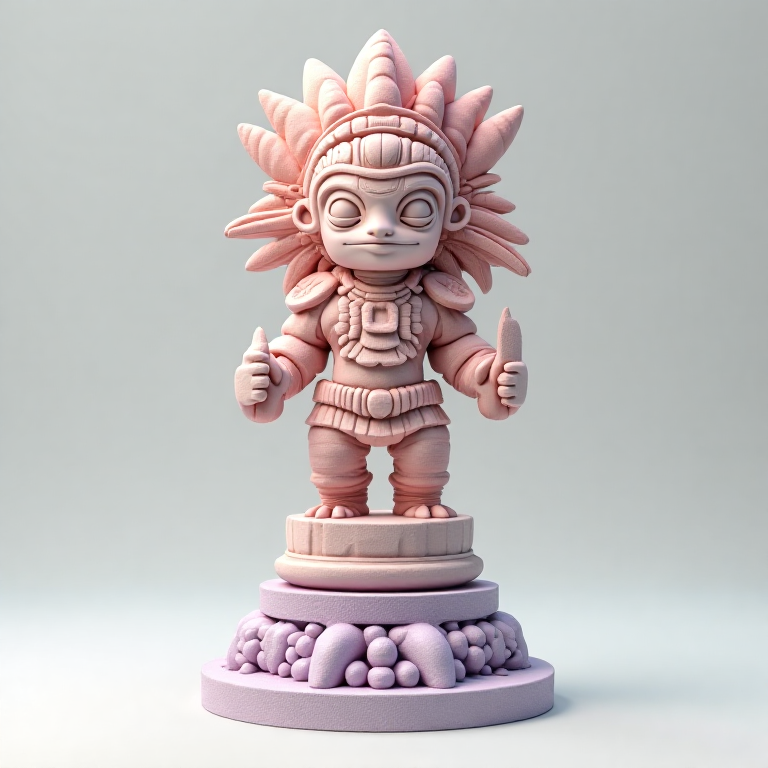 Mesoamerican God — organic, pastel