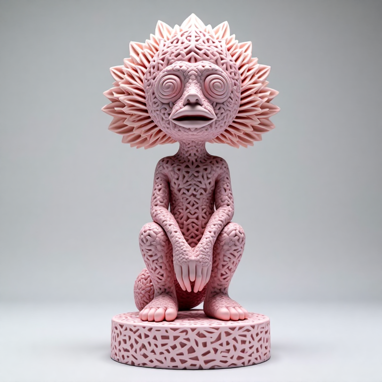 Shipibo Conibo — Icaros Singer, mosaic, origami, pastel