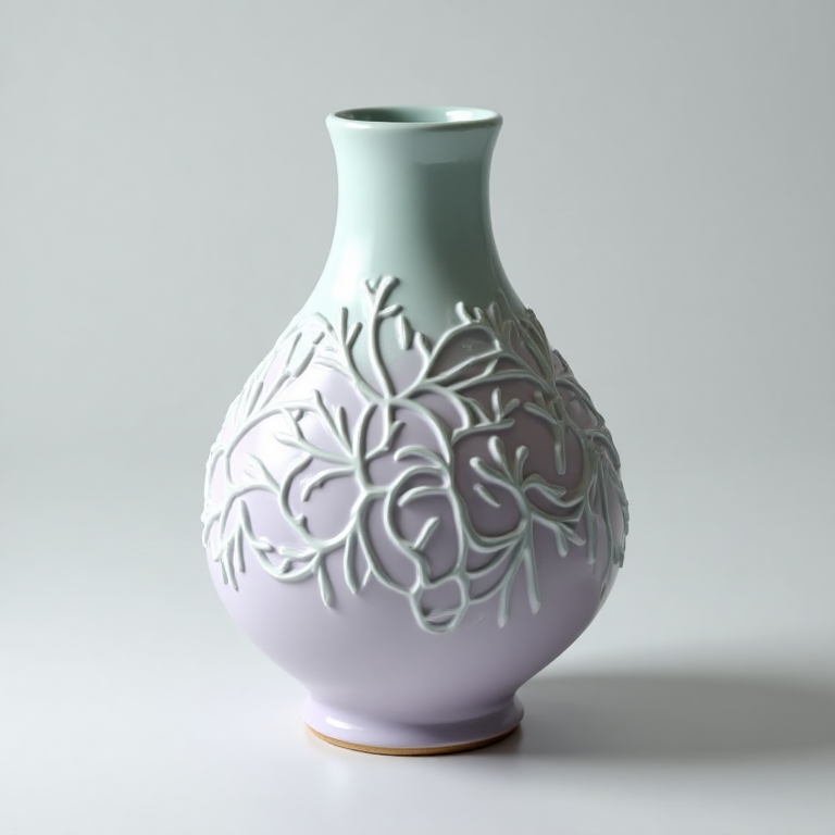 Vase — botanical, pastel